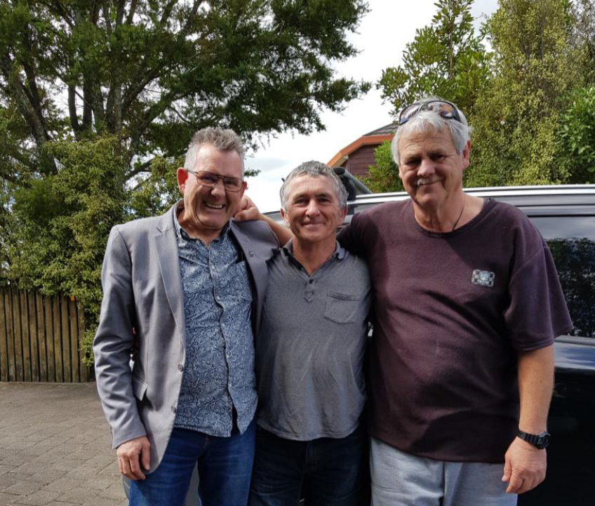 The ‘founding fathers’ of Male Support Services Waikato (MSSW) – from left: Ken Clearwater, Dave Passell – Manager of Better Blokes Auckland, and ‘local hero’ Mike Holloway – Manager of MSSW