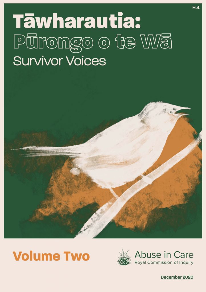 Cover design for Tāwharautia: Pūrongo o te Wā publication